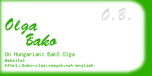 olga bako business card